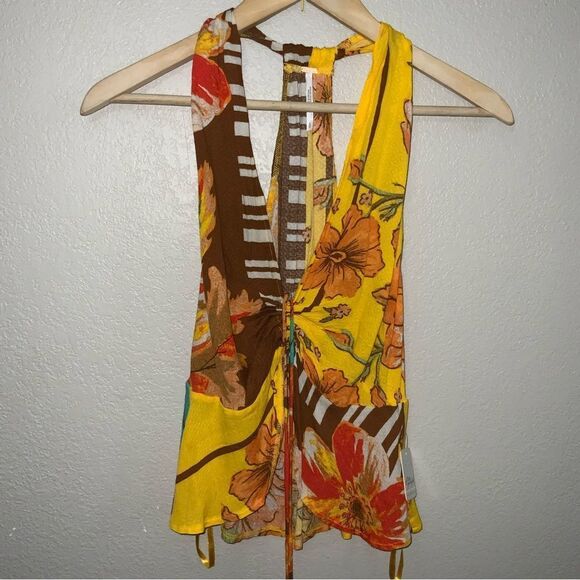 NWT Free People Hot Tropics Tank Mango Combo size S - Picture 2 of 8